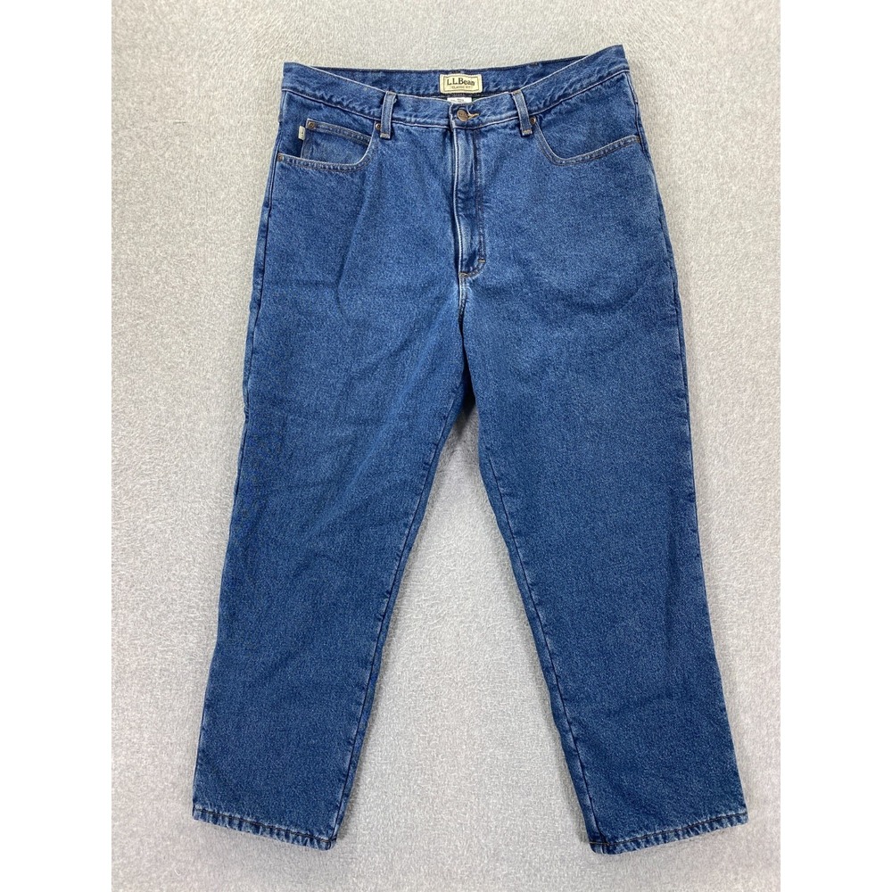 LL Bean Jeans Mens 38x29 (Fits 36x28) Denim Relaxed Fleece‎ Lined Winter Pant